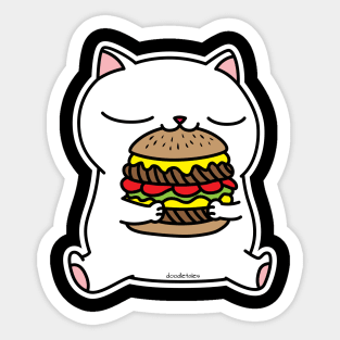Burger cat Sticker